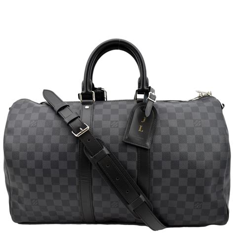 louis vuitton damier carbone keepall 45|Keepall 45 Bandoulière My LV Heritage Damier Graphite.